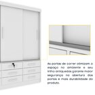 Guarda Roupa Casal 3 Portas 9 Gavetas 199cm Chicago   Neve