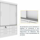 Guarda Roupa Casal 3 Portas 9 Gavetas 199cm Chicago   Neve