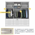 Guarda Roupa Casal 3 Portas 9 Gavetas 199cm Chicago   Neve