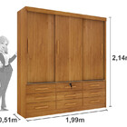 Guarda Roupa Casal 3 Portas 9 Gavetas - Chicago-cinamomo - Tc