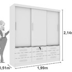 Guarda Roupa Casal 3 Portas 9 Gavetas - Chicago-neve - Tcil M