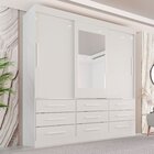 Guarda-roupa Casal 3 Portas 9 Gavetas Com Espelho Luana  Bran