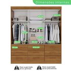 Guarda Roupa Casal 3 Portas 9 Gavetas Com Espelho Luana  Cina