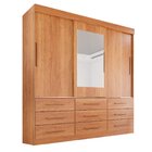 Guarda Roupa Casal 3 Portas 9 Gavetas Com Espelho Luana  Cina