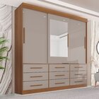 Guarda Roupa Casal 3 Portas 9 Gavetas Com Espelho Luana  Cina