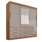 Guarda Roupa Casal 3 Portas 9 Gavetas Com Espelho Luana  Cina