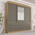Guarda-roupa Casal 3 Portas 9 Gavetas Com Espelho Luana Jequi