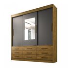 Guarda-roupa Casal 3 Portas 9 Gavetas Com Espelho Luana Sallê