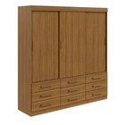 Guarda-roupa Casal 3 Portas 9 Gavetas Hercules Lopas Rovere N