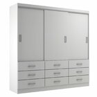 Guarda Roupa Casal 3 Portas 9 Gavetas Isabela Branco