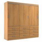 Guarda Roupa Casal 3 Portas 9 Gavetas Isabela Cinamomo