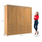 Guarda Roupa Casal 3 Portas 9 Gavetas Isabela Cinamomo