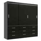 Guarda Roupa Casal 3 Portas 9 Gavetas Isabela Preto