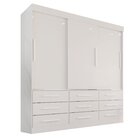 Guarda-roupa Casal 3 Portas 9 Gavetas Luana  Branco