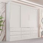 Guarda-roupa Casal 3 Portas 9 Gavetas Luana  Branco