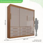 Guarda Roupa Casal 3 Portas 9 Gavetas Luana  Cinamomo/off-whi