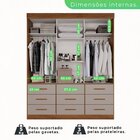 Guarda Roupa Casal 3 Portas 9 Gavetas Luana  Cinamomo/off-whi