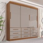 Guarda Roupa Casal 3 Portas 9 Gavetas Luana  Cinamomo/off-whi