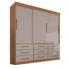Guarda Roupa Casal 3 Portas 9 Gavetas Luana  Cinamomo/off-whi