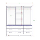 Guarda Roupa Casal 3 Portas 9 Gavetas Lux Zanzini