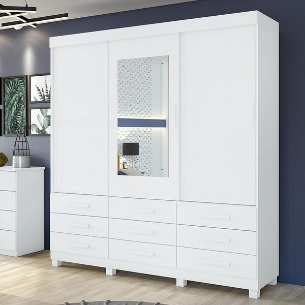 Guarda Roupa Casal 3 Portas Anne Lopas Branco