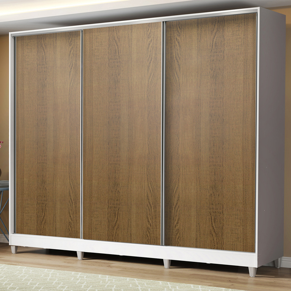 Guarda Roupa Casal 3 Portas Branco MDF Madesa Royale