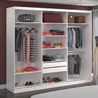 Guarda-roupa Casal 3 Portas C 1 Espelho 100% Mdf 7318e1 Branc