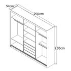 Guarda-roupa Casal 3 Portas C 1 Espelho 100% Mdf 7318e1 Branc