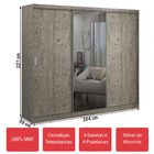 Guarda-roupa Casal 3 Portas Com 1 Espelho 100% Mdf 1905e1 Dem