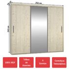 Guarda-roupa Casal 3 Portas Com 1 Espelho 100% Mdf 1987e1 Mar