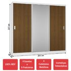 Guarda-roupa Casal 3 Portas Com 1 Espelho 100% Mdf 5393e1 Bra