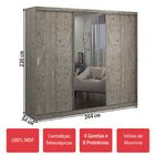 Guarda-roupa Casal 3 Portas Com 1 Espelho 100% Mdf 7320g4e1 D