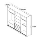 Guarda-roupa Casal 3 Portas Com 1 Espelho 100% Mdf 7320g4e1 D
