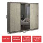 Guarda-roupa Casal 3 Portas Com 1 Espelho 100% Mdf 774e1 Demo