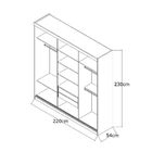 Guarda-roupa Casal 3 Portas Com 1 Espelho 100% Mdf 774e1 Demo
