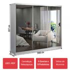 Guarda-roupa Casal 3 Portas Com 3 Espelhos 100% Mdf 1902e3 Br