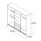 Guarda-roupa Casal 3 Portas Com 3 Espelhos 100% Mdf 1903e3 Br