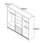 Guarda-roupa Casal 3 Portas Com 3 Espelhos 100% Mdf 7318g4e3