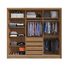 Guarda Roupa Casal 3 Portas Com Espelho 4 Gavetas 100% Mdf Lo