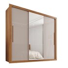 Guarda Roupa Casal 3 Portas Com Espelho 4 Gavetas Costa Rica