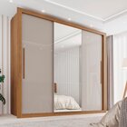 Guarda Roupa Casal 3 Portas Com Espelho 4 Gavetas Costa Rica
