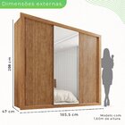 Guarda Roupa Casal 3 Portas Com Espelho 4 Gavetas Costa Rica
