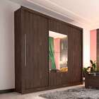 Guarda Roupa Casal 3 Portas Com Espelho 4 Gavetas Genebra Tcil