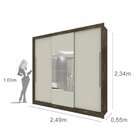 Guarda Roupa Casal 3 Portas Com Espelho 4 Gavetas Genebra Tcil