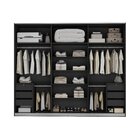 Guarda Roupa Casal 3 Portas Com Espelho 6 Gavetas Veneto Preto