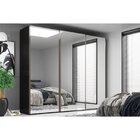 Guarda Roupa Casal 3 Portas Com Espelho 6 Gavetas Veneto Preto