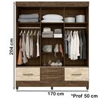 Guarda Roupa Casal 3 Portas Com Espelho 8633 Moval