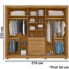 Guarda Roupa Casal 3 Portas Com Espelho 8660 Freijo Cinza Mov