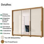 Guarda Roupa Casal 3 Portas Com Espelho 8660 Freijo Cinza Mov