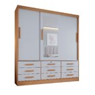 Guarda Roupa Casal 3 Portas Com Espelho Central 9 Gavetas Atl